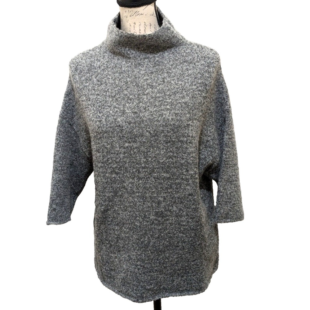 Zara Knit Sweater Small  Gray Heather  Italian Yarn  Oversized  Spain  Preppy